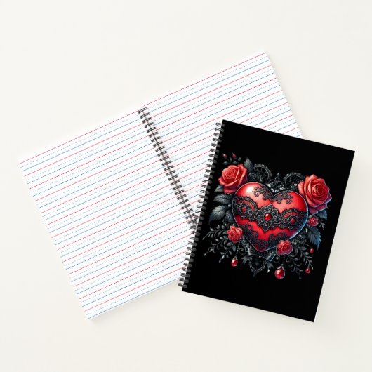Gothic Heart Valentijnsdag Notitieboek (Binnen)