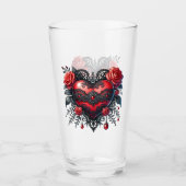 Gothic Heart Valentine Glass Tumbler (Voorkant)