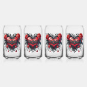 Gothic Heart Valentine Glasses Blikvorm Glas (Achterkant)