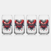 Gothic Heart Valentine Glasses Blikvorm Glas (Voorkant)