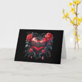 Gothic Heart Valentine Greeting Card (Blank) Kaart (Gele Bloem)