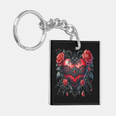 Gothic Heart Valentine Keychain (Voorkant Links)