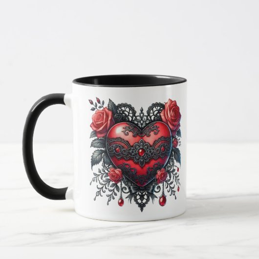 Gothic Heart Valentine Mug Mok (Links)