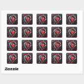 Gothic Heart Valentines  Vierkante Sticker (Vel)