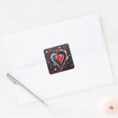 Gothic Heart Valentines  Vierkante Sticker (Envelop)