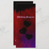Gothic Heart Wedding Program Kaart (Voorkant / Achterkant)