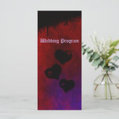 Gothic Heart Wedding Program Kaart (Staand voorkant)