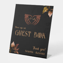 Gothic Heart Whimsigoth Copper Wedding Gastboek