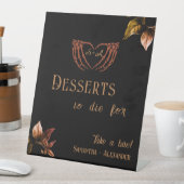Gothic Heart Whimsigoth Koperen Trouwdesserts Reclamebord Met Voetstuk (Insitu)