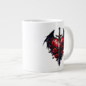 Gothic Heart with Wings, Sword and Red Roses Grote Koffiekop (Voorkant rechts)