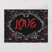 Gothic Hearts LOVE Valentine Briefkaart (Voorkant)