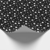 Gothic Hearts Zwart en Wit Cadeaupapier (Hoek)