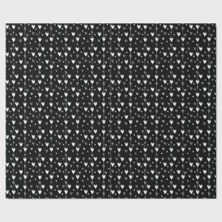 Gothic Hearts Zwart en Wit Cadeaupapier