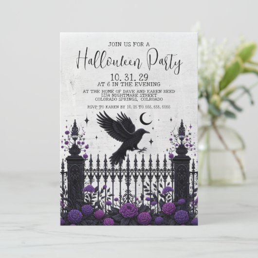 Gothic hek Halloween-feest uitnodiging (Staand voorkant)