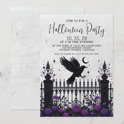 Gothic hek Halloween-feest uitnodiging (Voorkant / Achterkant)