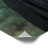 Gothic Heks Groene Ogen Schedelstaf Poster (Hoek)