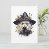 Gothic Heks Halloween Kaart (Staand voorkant)