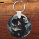 Gothic Heks Natuur Volle Maan Design ||  Sleutelhanger (Achterkant)