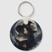 Gothic Heks Natuur Volle Maan Design ||  Sleutelhanger (Achterkant)