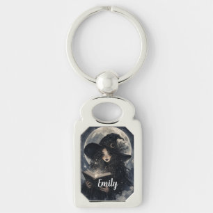 Gothic Heks Natuur Volle Maan Design Sleutelhanger