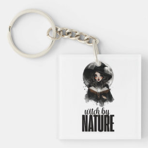Gothic Heks Natuur Volle Maan Design Sleutelhanger
