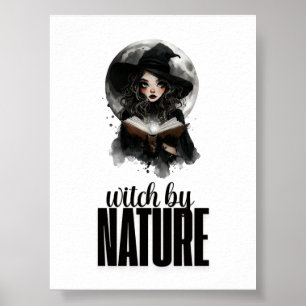 Gothic Heks Natuur Volle Maan ontwerp     Poster