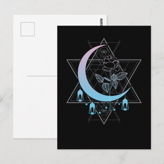 Gothic heks Roos Briefkaart (Voorkant / Achterkant)