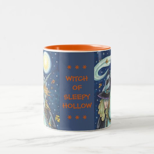 GOTHIC heks van "slapy Hollow HEADLESS HORSEMAN"-M Tweekleurige Koffiemok (Center)
