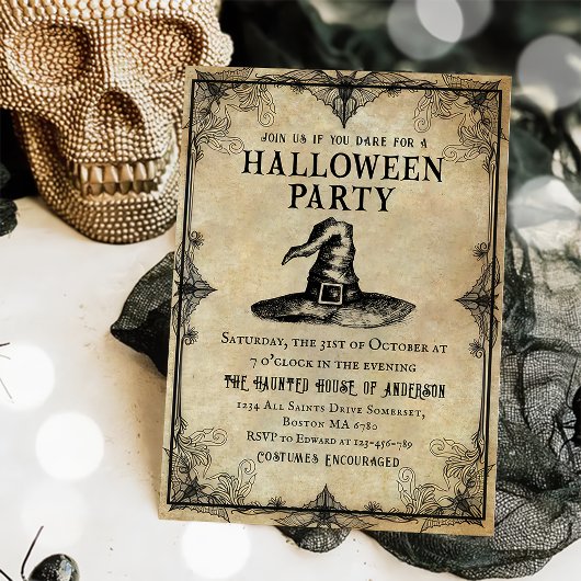 Gothic heks volwassen Halloween partij  Kaart