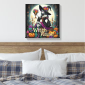 Gothic Heksen Halloween Fantasie Kunst Boodschappe Canvas Afdruk (Insitu (Slaapkamer))