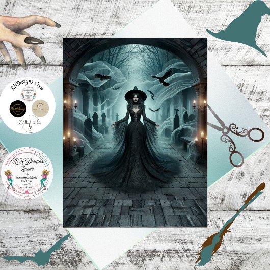 Gothic Heksenkerkhof Fantasie Decoupage Tissuepapier