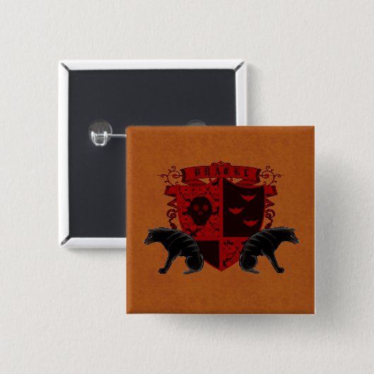 Gothic Heraldry Dracula Coat of Arms Button Flair (Voorkant /achterkant)