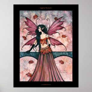 Gothic Herfst Kunstposter met Feeërieke Afbeelding Poster