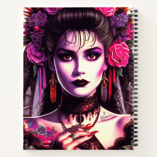 Gothic Hispanic Woman Notitieboek (Achterkant)