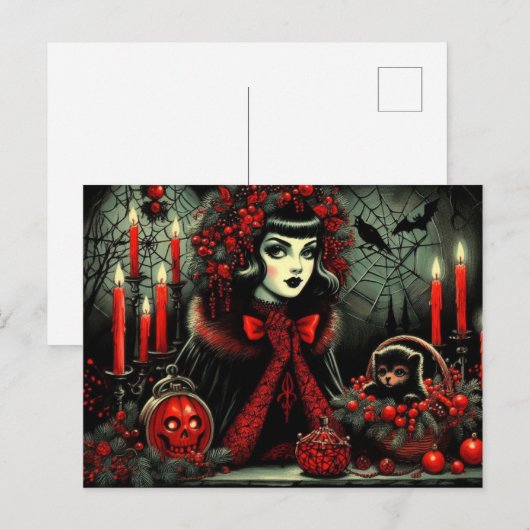 Gothic Holiday Greetings Briefkaart (Voorkant / Achterkant)