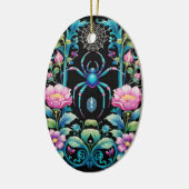 Gothic Holiday Spider in Flowers Seasons Creepings Keramisch Ornament (Links)