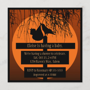 Gothic-Horror-Baby shower Kaart