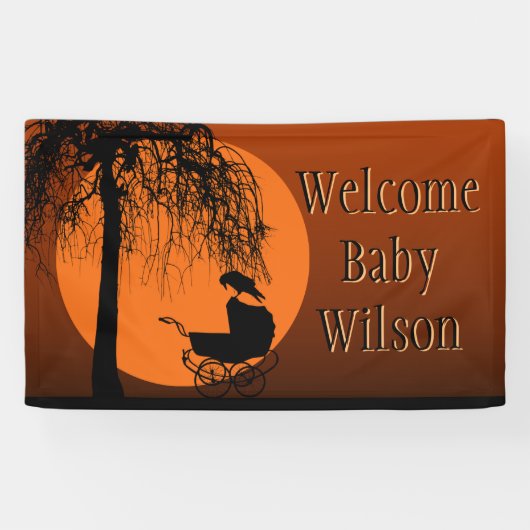 Gothic-Horror-Baby shower Spandoek (Horizontaal)