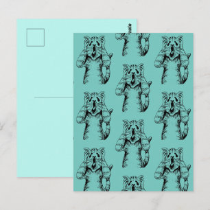 GOTHIC HORROR CAT DRAMA, IEMAND VERPLAATSTE KATTEN BRIEFKAART