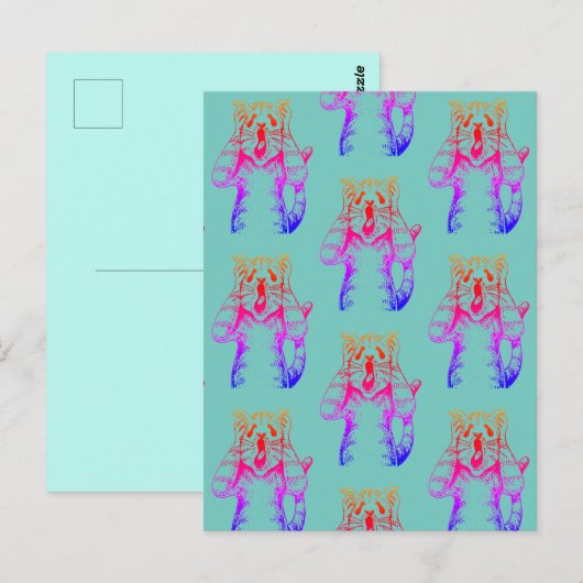 GOTHIC HORROR CAT DRAMA, IEMAND VERPLAATSTE KATTEN BRIEFKAART (Voorkant / Achterkant)