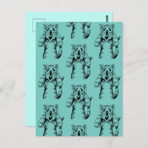 GOTHIC HORROR CAT DRAMA, IEMAND VERPLAATSTE KATTEN BRIEFKAART