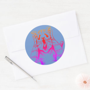 GOTHIC HORROR CAT DRAMA, IEMAND VERPLAATSTE KATTEN RONDE STICKER