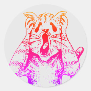 GOTHIC HORROR CAT DRAMA, IEMAND VERPLAATSTE KATTEN RONDE STICKER