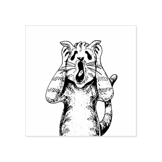 GOTHIC HORROR CAT DRAMA, IEMAND VERPLAATSTE KATTEN RUBBERSTEMPEL (Afrduk)