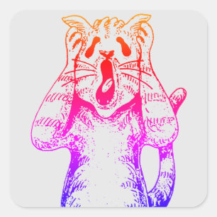 GOTHIC HORROR CAT DRAMA, IEMAND VERPLAATSTE KATTEN VIERKANTE STICKER