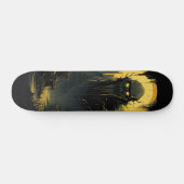 Gothic Horror Cityscape Black Gold 7-laags Persoonlijk Skateboard (Horizontaal)