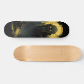 Gothic Horror Cityscape Black Gold 7-laags Persoonlijk Skateboard (Horizontaal)