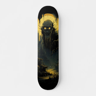 Gothic Horror Cityscape Black Gold 7-laags Persoonlijk Skateboard