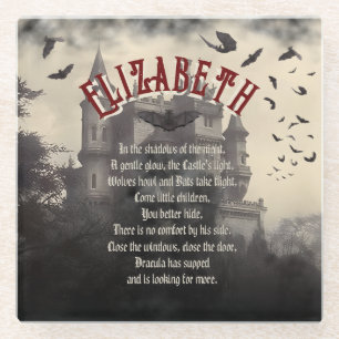 Gothic Horror Dracula's spookkasteel Halloween Glazen Onderzetter