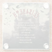 Gothic Horror Dracula's spookkasteel Halloween Glazen Onderzetter (Achterkant)
